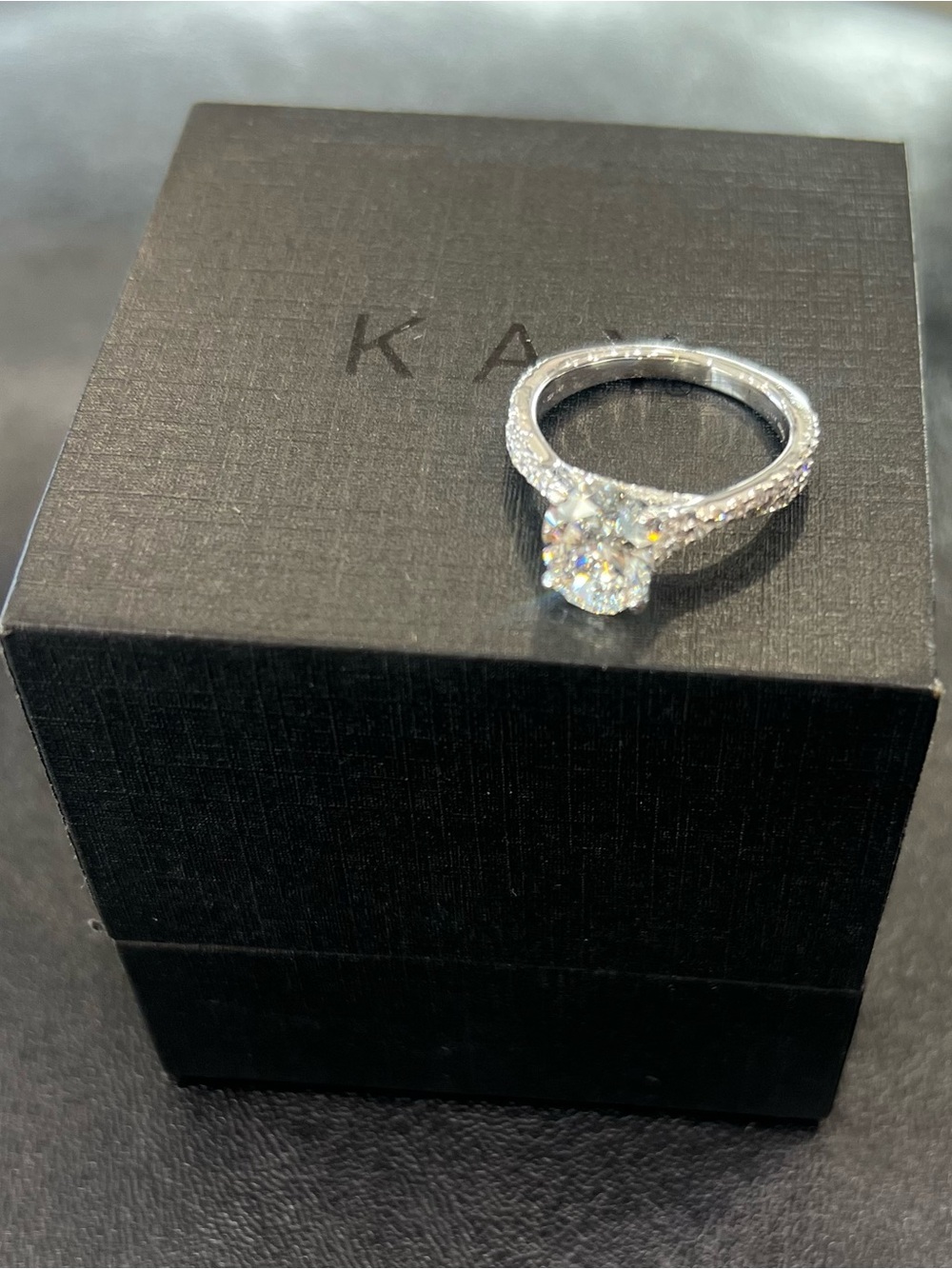 14k White Gold 2.06ct Oval Lab Created Engagement Ring